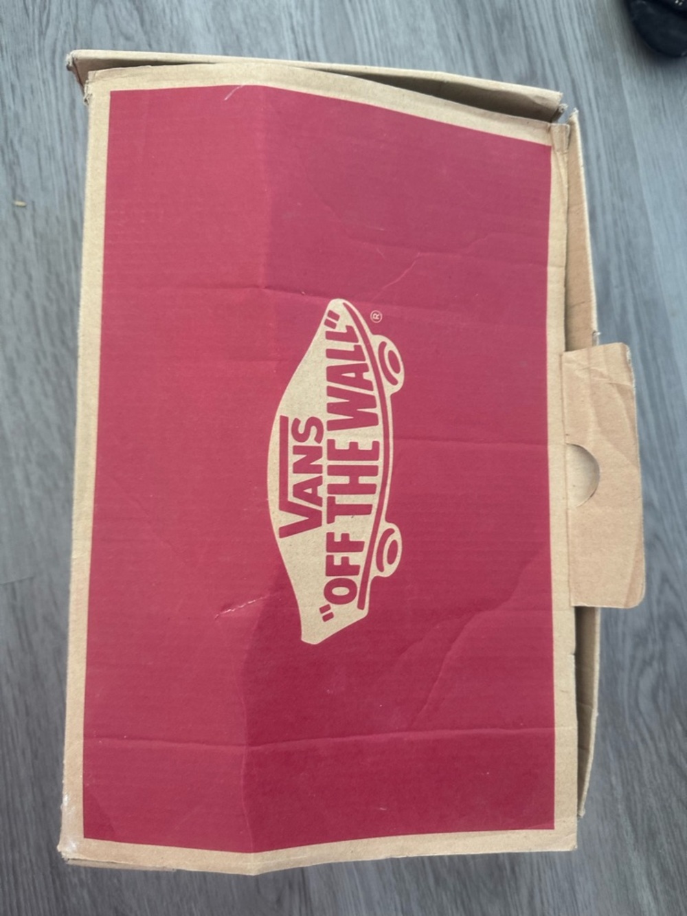 Vans Red and Tan Skate Logo Shoe Box